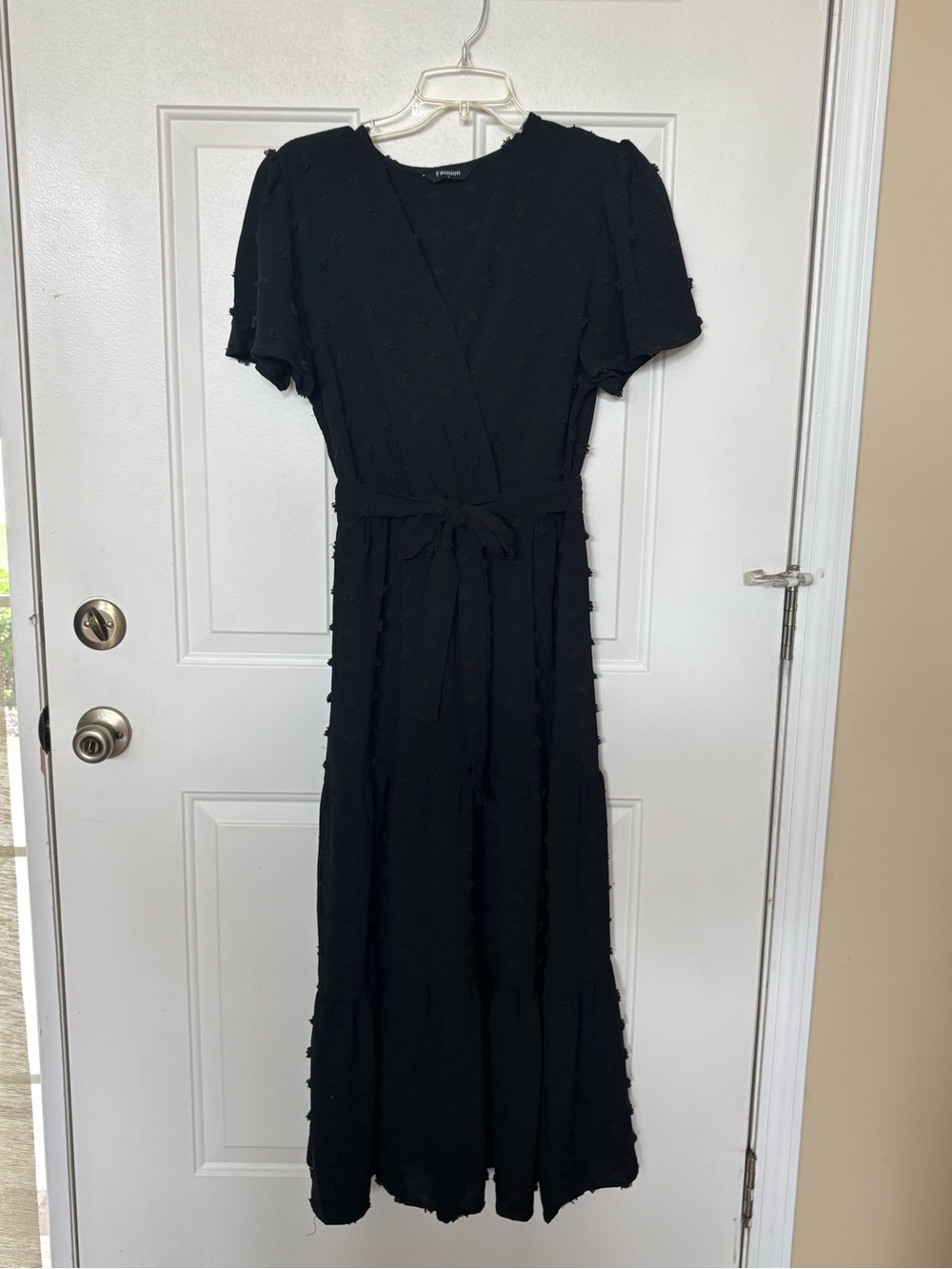 Black Maxi Dress with Tie Waist
